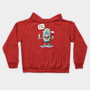 Solo Cheers: This Monster Raises a Toast to You! Kids Hoodie